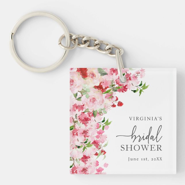 Floral Bridal Shower Keychain (Front)