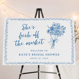 Floral Bridal Shower Market Welcome Sign