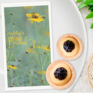 Floral Bridal Shower Minimalist Yellow Wildflower