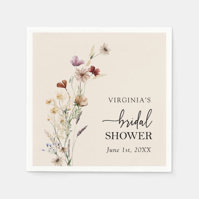 Floral Bridal Shower Napkin (Front)
