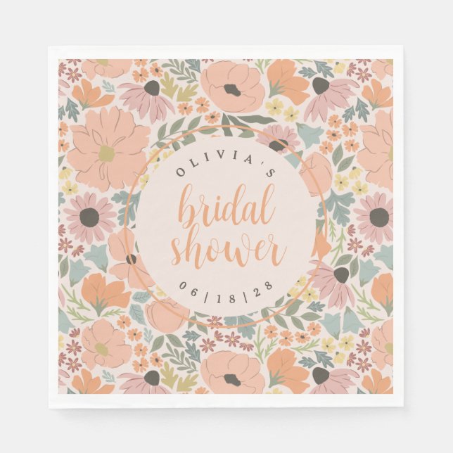 Floral Bridal Shower Napkins (Front)