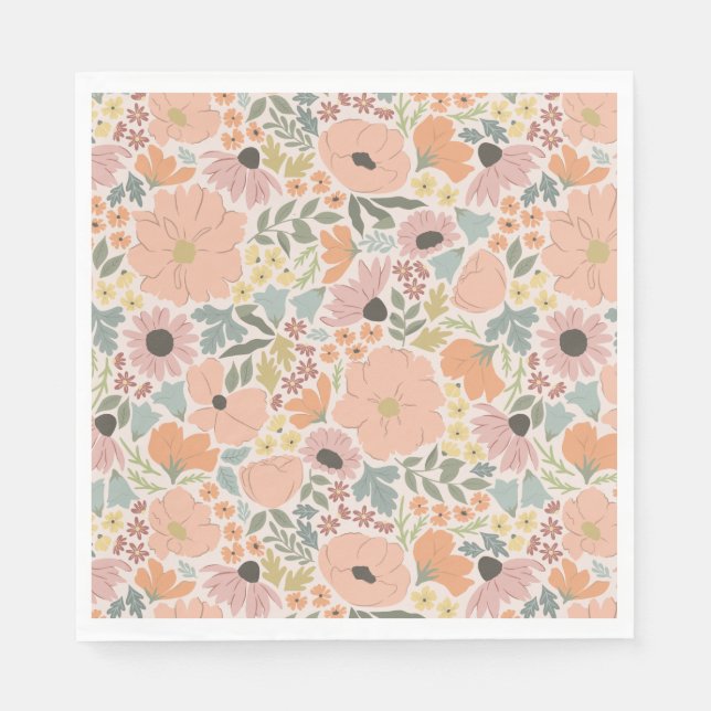 Floral Bridal Shower Napkins (Front)