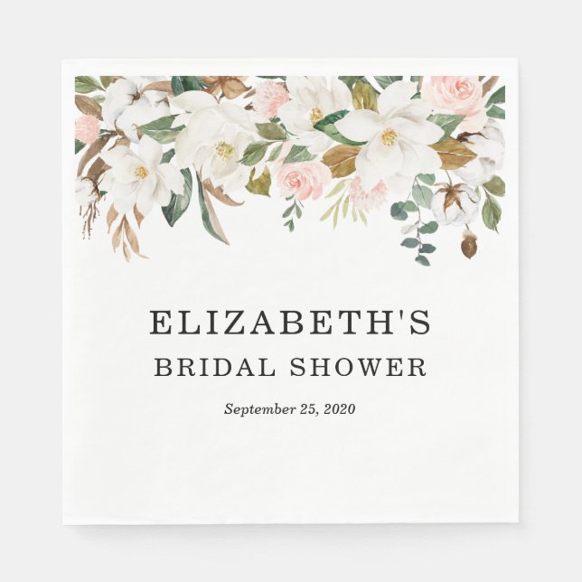 Floral Bridal Shower Napkins | Customized (Front)