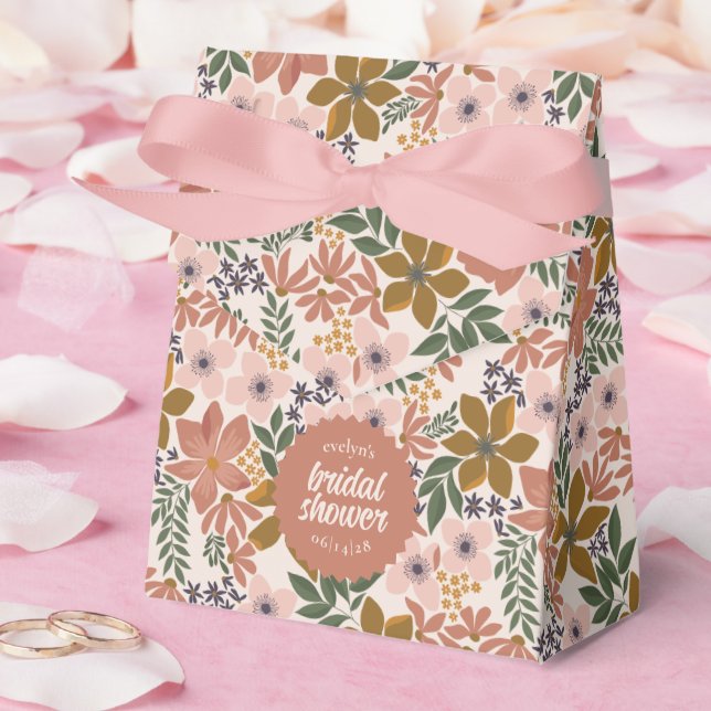 Floral Bridal Shower or Wedding Personalized Favor Boxes (Wedding)