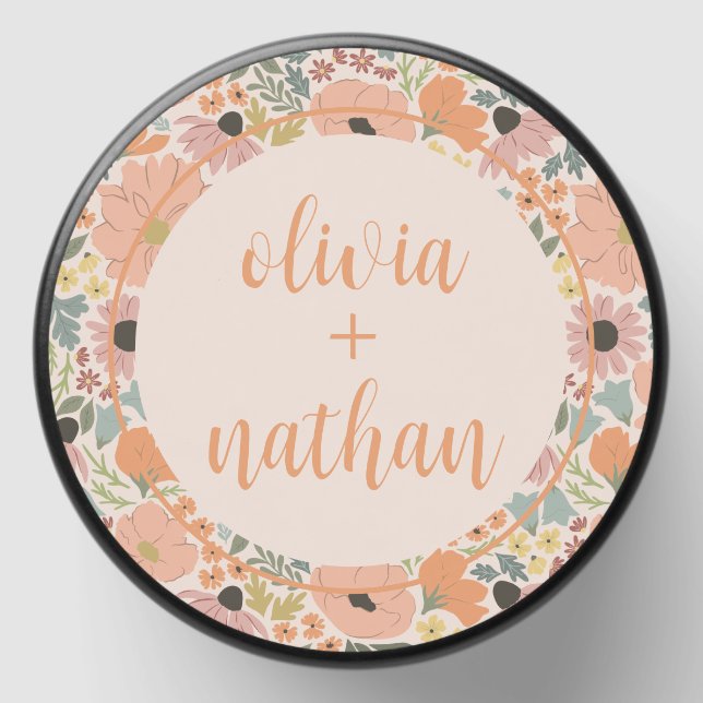 Floral Bridal Shower Personalized  Mini Candle Favors (Front)