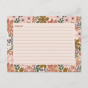 Floral Bridal Shower Recipe Card