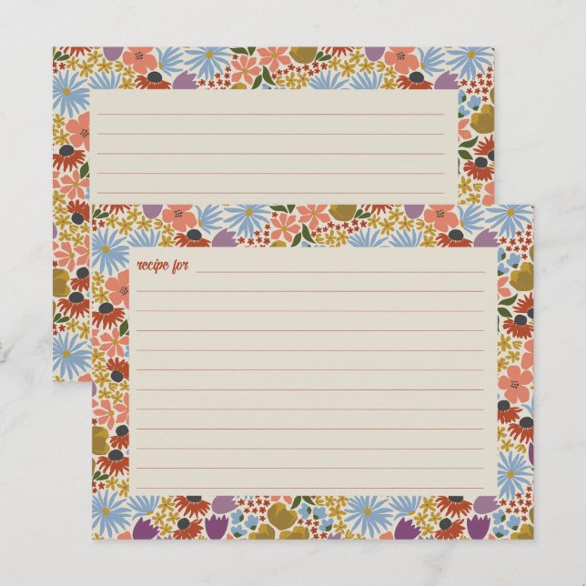 Floral Bridal Shower Recipe Card (Front/Back)