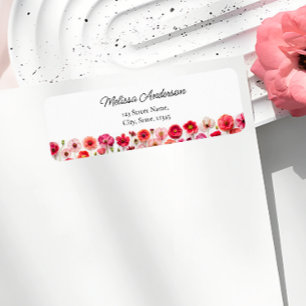 Floral Bridal Shower Return Label