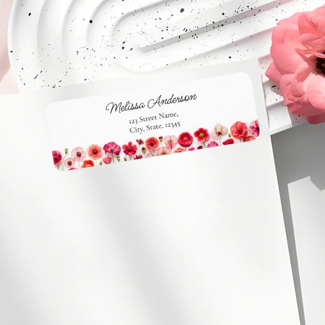 Floral Bridal Shower Return Label (Creator Uploaded)