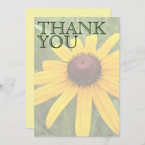 Floral Bridal Shower Single Rudbeckia Photo Custom Thank You Card