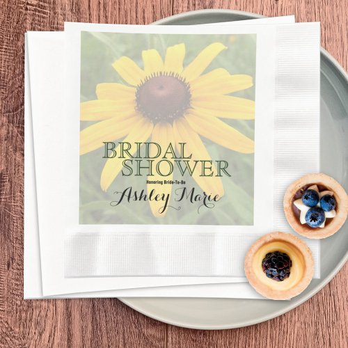 Floral Bridal Shower Solo Rudbeckia Photog Custom Napkins