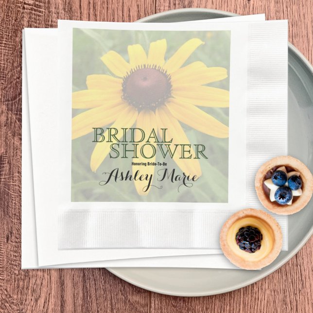Floral Bridal Shower Solo Rudbeckia Photog Custom Napkins (Creator Uploaded)