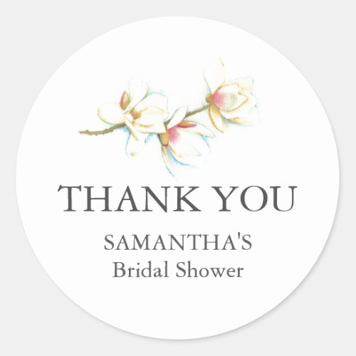 Floral Bridal Shower Stickers Thank You Simple