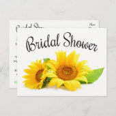 Floral Bridal Shower Sunflower Yellow Flower Green Invitation Postcard (Front/Back)