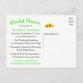 Floral Bridal Shower Sunflower Yellow Green Flower Invitation Postcard (Back)