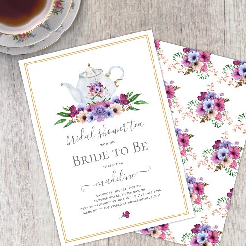Floral Bridal Shower Tea  Invitation