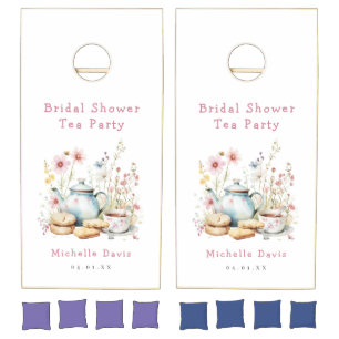 Floral Bridal Shower Tea Party Cornhole Set