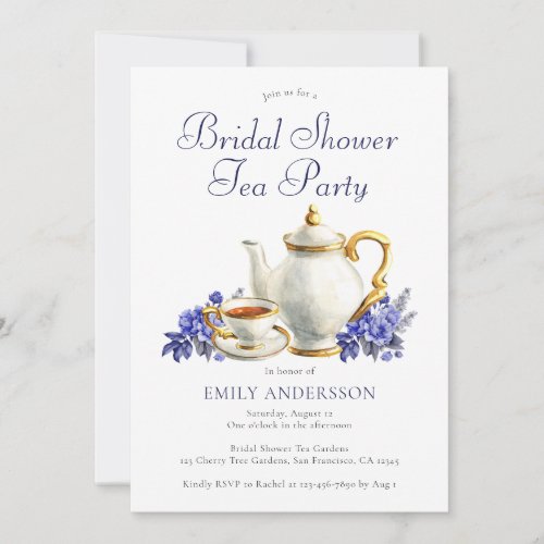 Floral Bridal Shower Tea Party  Invitation