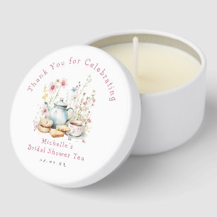 Floral Bridal Shower Tea Party Mini Candle Favors