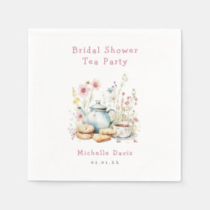 Floral Bridal Shower Tea Party Napkins