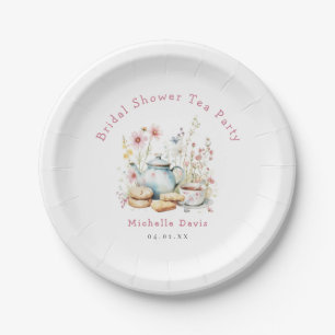 Floral Bridal Shower Tea Party Paper Plates