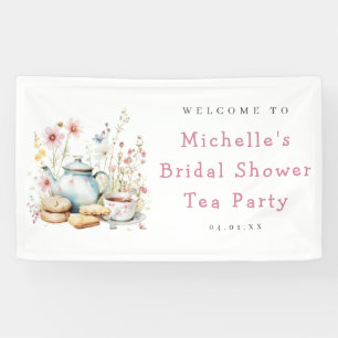 Floral Bridal Shower Tea Party Welcome Banner