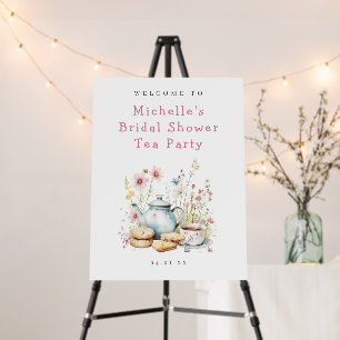 Floral Bridal Shower Tea Party Welcome Sign