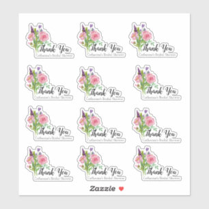 Floral Bridal Shower Thank You Set Sticker