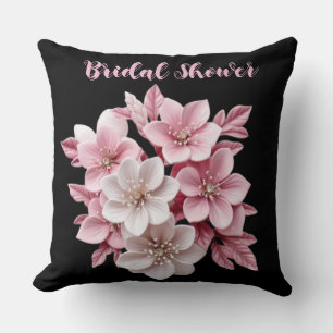 Floral Bridal Shower Throw Pillow – Elegant Weddin