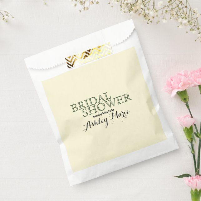 Floral Bridal Shower Typography Favor Bag (Sealed)