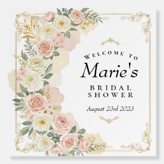 Floral Bridal Shower Welcome Sign