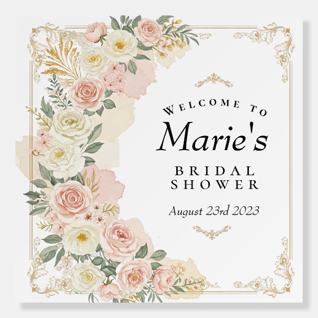 Floral Bridal Shower Welcome Sign (Front)