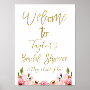 Floral Bridal Shower Welcome Sign