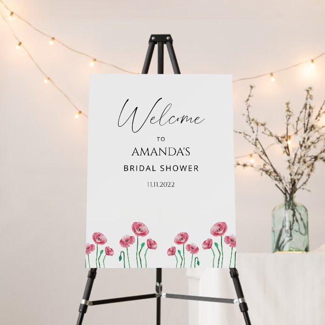 Floral bridal shower welcome sign (In Situ (Stand))