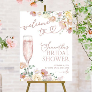 Floral Bridal Shower Welcome Sign, Petals and Pros Foam Board