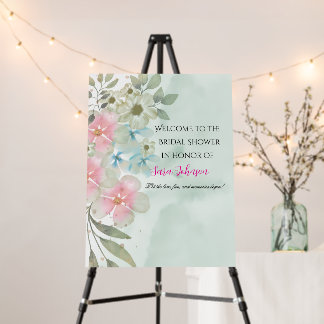 Floral Bridal Shower Welcome Sign Template