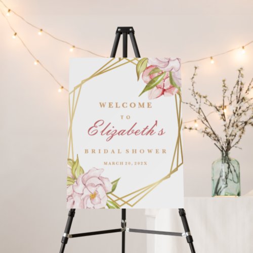 Floral Bridal Shower Welcome Sign Watercolor