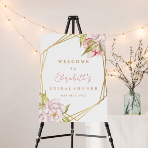 Floral Bridal Shower Welcome Sign Watercolor