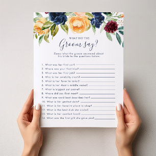 Floral Bridal Shower What did the Groom Say