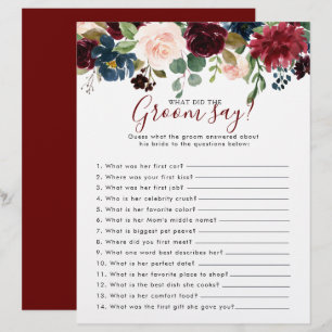 Floral Bridal Shower What did the Groom Say