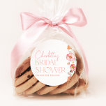 Floral Bridal Shower Wildflower Poppies Favor Classic Round Sticker<br><div class="desc">A pretty floral Favor Stickers for your bridal shower,  featuring pink poppies and wildflowers. Matching items available.</div>