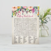 Floral Bridal Shower Word Search Game (Standing Front)