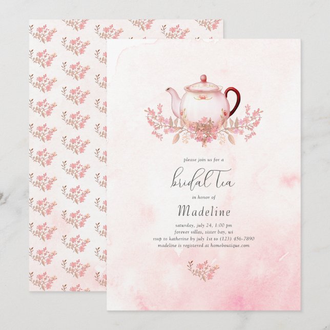 Floral Bridal Tea Bridal Shower Invitation (Front/Back)
