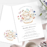 Floral Bridal Tea Invitation<br><div class="desc">Let Your Special Day Blossom with Floral Bridal Tea Invitation! This Floral Bridal Tea Invitation features stunning hand-painted watercolor florals in hues of deep purple, dusty blue, and blush pink with sage greenery. Whether you're hosting a garden party or a cozy, intimate gathering, this beautiful invitation will bring a special...</div>