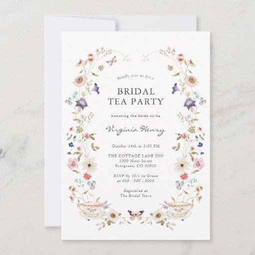 Floral Bridal Tea Party Invitation Zazzle 9104