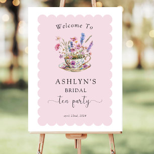 Floral Bridal Tea Party Welcome Sign