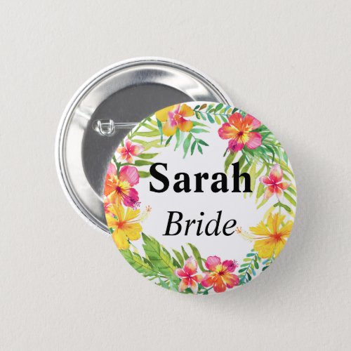 Floral Bride Button