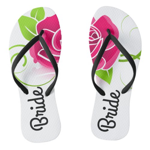 Floral Bride Flip Flops