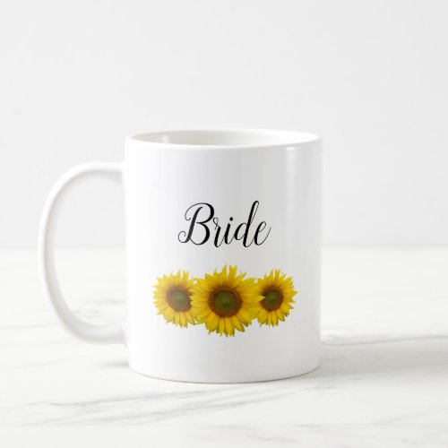 Floral Bride Rustic Yellow Sunflowers Wedding  Coffee Mug