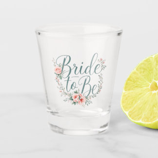 Floral Bride to Be Blush Pink Roses Pillow Shot Glass